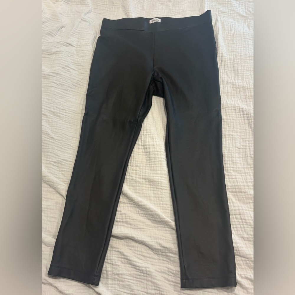 🍒 Calvin Klein L Faux Leather Leggings